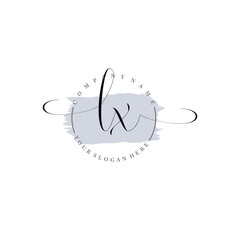LX Initial handwriting logo vector. Hand lettering for designs.