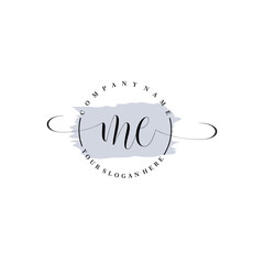 ME Initial handwriting logo vector. Hand lettering for designs.