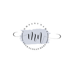 MN Initial handwriting logo vector. Hand lettering for designs.