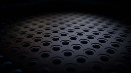 Close up steel plate hold lighting in dark scene 3D rendering industrial wallpaper backgrounds