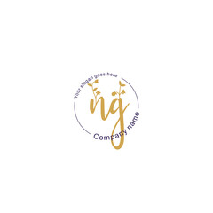 Initial letter NG beauty handwriting logo vector