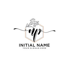 Initial letter NP beauty handwriting logo vector © Rensi