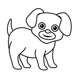 Line art Dog cartoon coloring page
