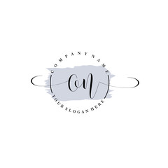 Obraz premium ON Initial handwriting logo vector. Hand lettering for designs.