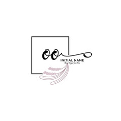 Initial letter OO beauty handwriting logo vector