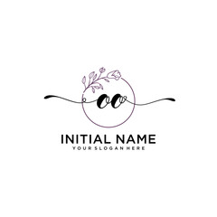 Initial letter OO beauty handwriting logo vector