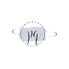 PQ Initial handwriting logo vector. Hand lettering for designs.