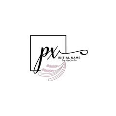 Initial letter PX beauty handwriting logo vector