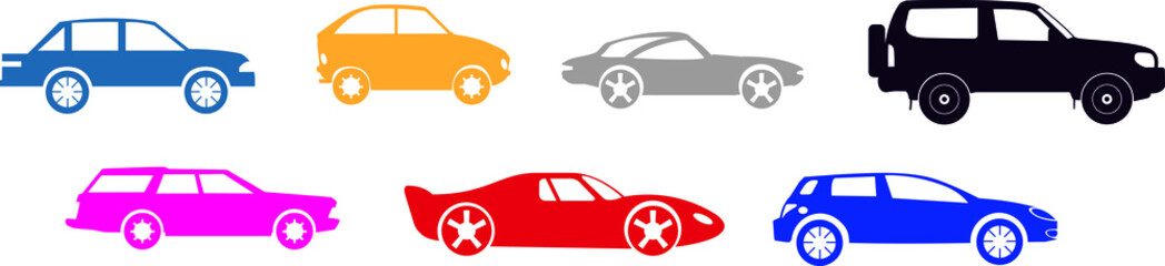  Car Cute vector color icons set