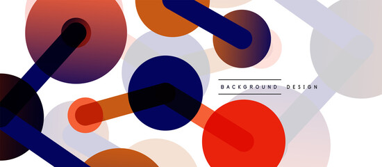 Abstract background. Round dots connected by lines. Trendy techno business template for wallpaper, banner, background or landing