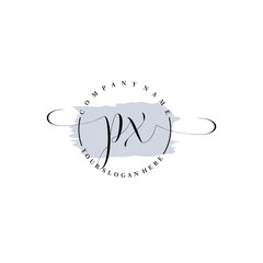 PX Initial handwriting logo vector. Hand lettering for designs.