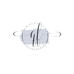 QF Initial handwriting logo vector. Hand lettering for designs.
