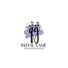 Initial letter QG beauty handwriting logo vector