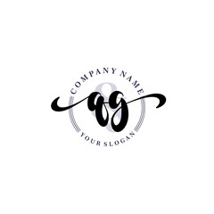QG Initial handwriting logo vector. Hand lettering for designs.