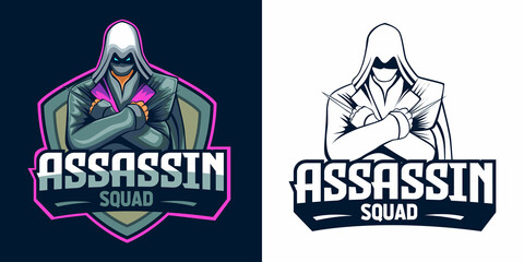 assassin esport logo mascot design