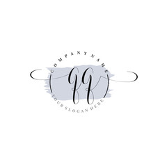 QQ Initial handwriting logo vector. Hand lettering for designs.