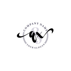 QX Initial handwriting logo vector. Hand lettering for designs.