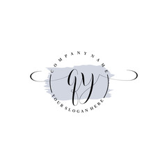 QY Initial handwriting logo vector. Hand lettering for designs.