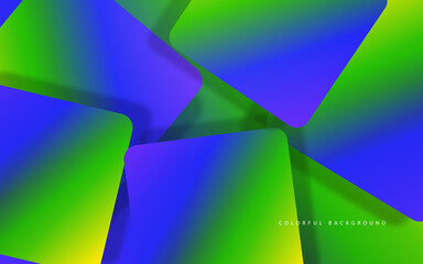 Abstract geometrict gradient blue and green color background