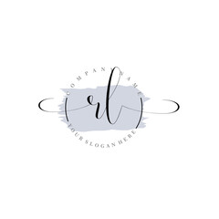 RL Initial handwriting logo vector. Hand lettering for designs.