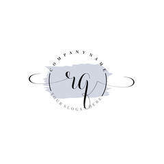 RQ Initial handwriting logo vector. Hand lettering for designs.