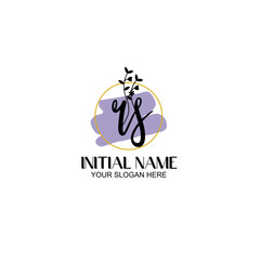 Initial letter RS beauty handwriting logo vector