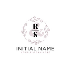 Initial letter RS beauty handwriting logo vector