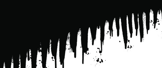 Graffiti Spray painted lines and grunge dots isolated on white background. Black ink splatter lines and drops on the wall vector illustration.