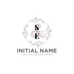 Obraz premium Initial letter SE beauty handwriting logo vector