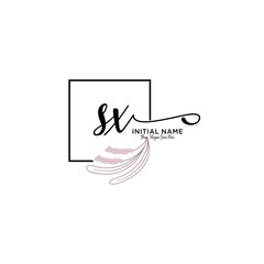 Initial letter SX beauty handwriting logo vector