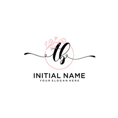 Initial letter TB beauty handwriting logo vector