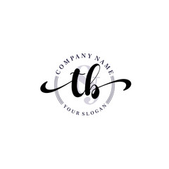TB Initial handwriting logo vector. Hand lettering for designs.