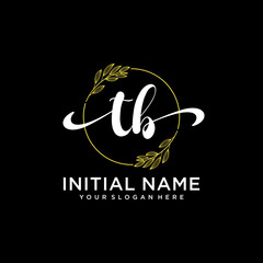 TB Initial handwriting logo vector. Hand lettering for designs.