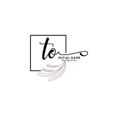 Initial letter TO beauty handwriting logo vector
