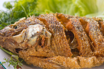 yummy rfried fish on dish