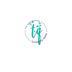 Initial letter TQ beauty handwriting logo vector