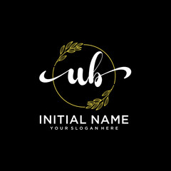 UB Initial handwriting logo vector. Hand lettering for designs.