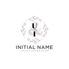 Initial letter UI beauty handwriting logo vector