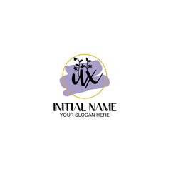 Initial letter UX beauty handwriting logo vector