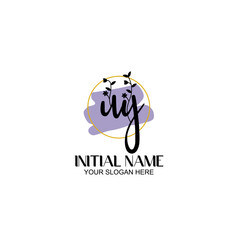 Initial letter UY beauty handwriting logo vector