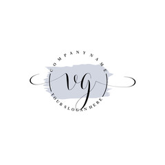 VG Initial handwriting logo vector. Hand lettering for designs.