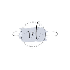 VL Initial handwriting logo vector. Hand lettering for designs.