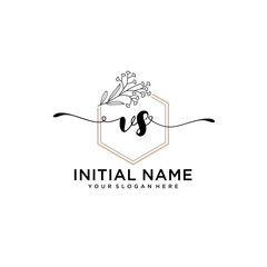 Initial letter VS beauty handwriting logo vector