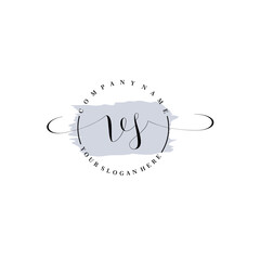 VS Initial handwriting logo vector. Hand lettering for designs.
