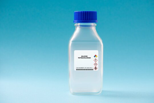 Silicon Tetrachloride dangerous poisonous gas in chemical glassware