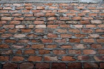 Wall was built by using bricks