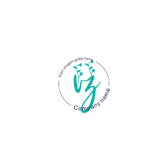 Initial letter VZ beauty handwriting logo vector