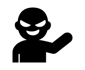 片手を上げる悪い顔の人