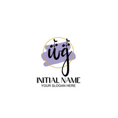 WG Initial handwriting logo vector. Hand lettering for designs.