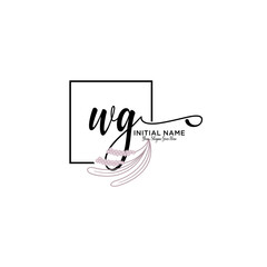 Initial letter WG beauty handwriting logo vector